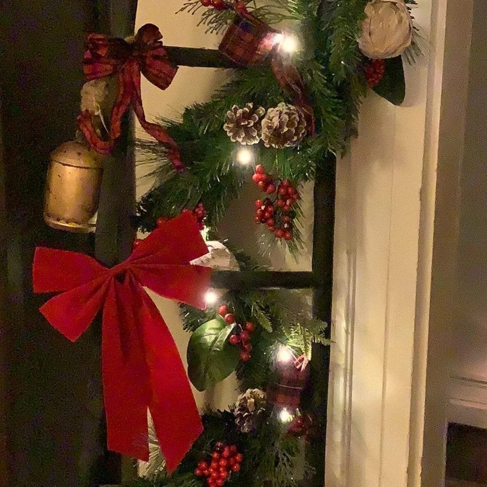 Premium Christmas Garland Features Birch Balls & Plaid by Ridgefield Home